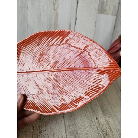 Crate barrel leaf Italy plate platter fall autumn - Picture 2 of 6